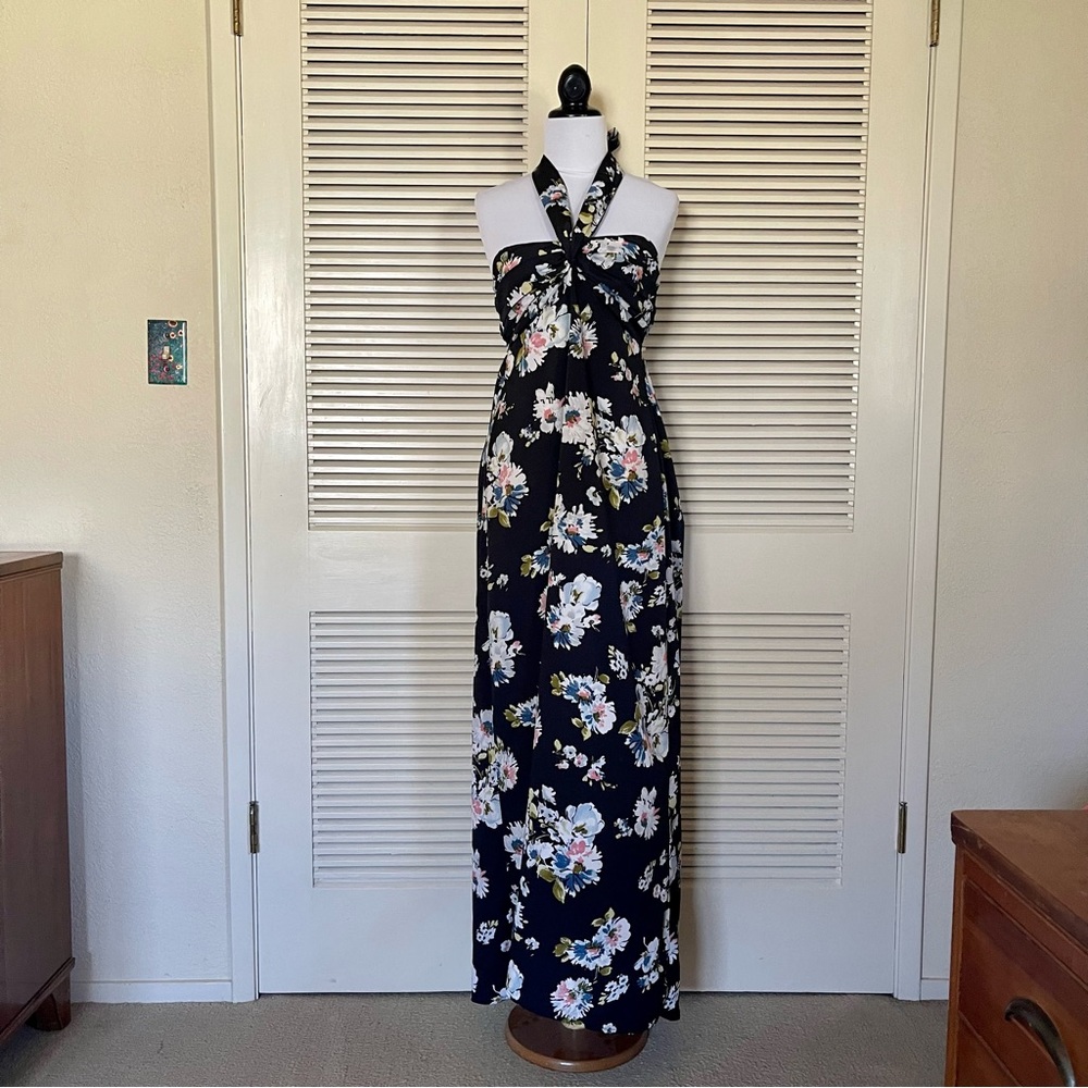 Band of Gypsies Halter Floral Maxi Dress